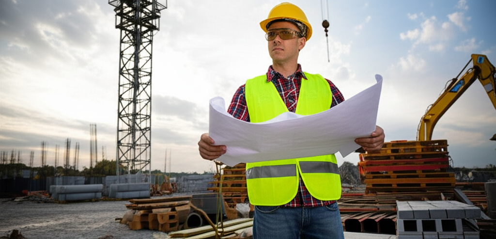 Profesional de la construcción con herramientas